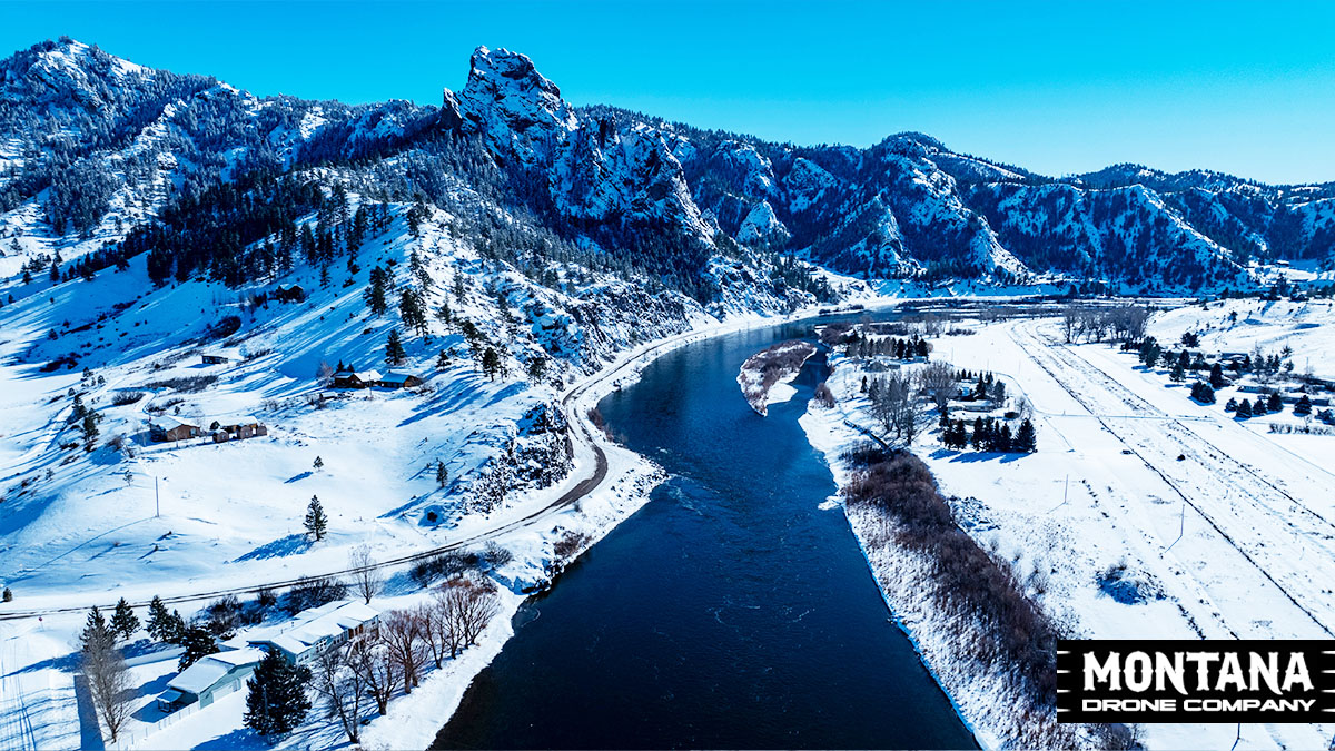 Missouri River Montana Near Dearborn Winter View